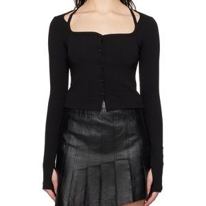 NWT S HELMUT LANG
Black Square Neck Cardigan